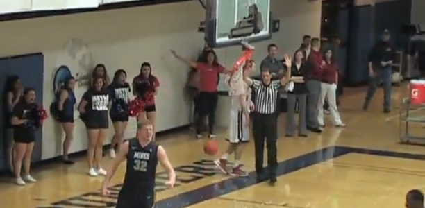 College player shatters backboard on dunk