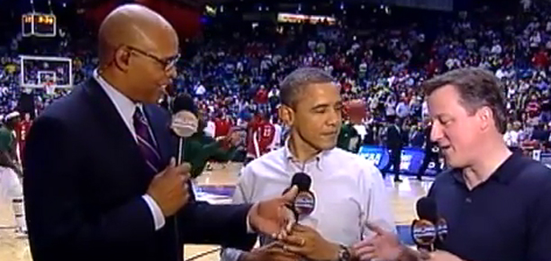David Cameron March Madness With Obama