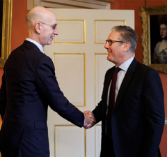 NBA commissioner Adam Silver Prime Minister Kier Starmer