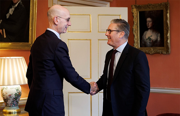 NBA commissioner Adam Silver Prime Minister Kier Starmer