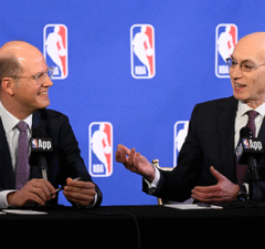 FIBA Secretary General Andreas Zagklis and NBA Commissioner Adam Silver